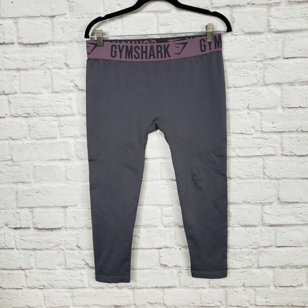 Gymshark Cropped Fit Leggings Gray Purple Sz Large